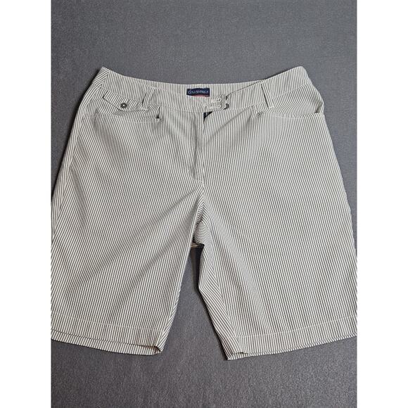 Golf America Shorts Womens 6p Gray & White Pinstripe Golf Shorts - Picture 1 of 9